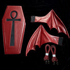 Vukora Women's Gothic Cross Bat Wing Coffin Bag Red
