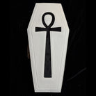 Vukora Women's Gothic Cross Bat Wing Coffin Bag White-Black