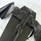 Vukora Women's Gothic Cross Bat Wing Coffin Faux Leather Bag Black