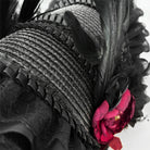 Vukora Women's Gothic Lolita Layered Floral Feather Bonnet