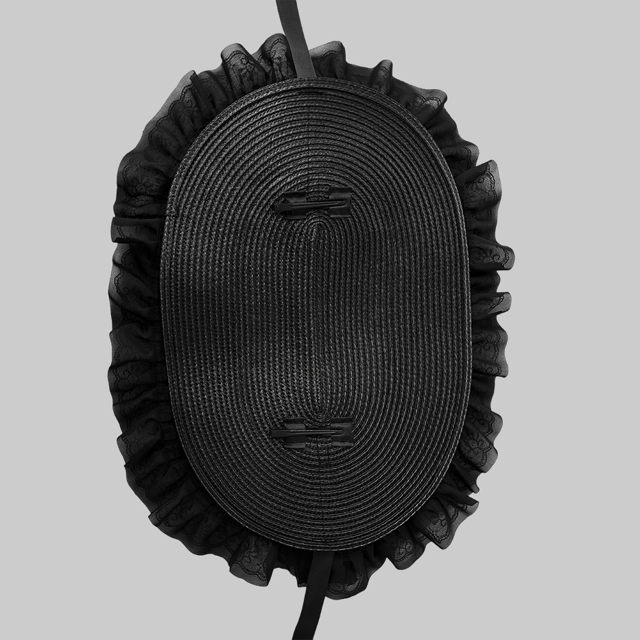 Vukora Women's Gothic Lolita Layered Floral Feather Bonnet