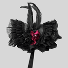 Vukora Women's Gothic Lolita Layered Floral Feather Bonnet