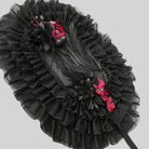 Vukora Women's Gothic Lolita Layered Floral Feather Bonnet