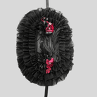 Vukora Women's Gothic Lolita Layered Floral Feather Bonnet