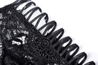 Women's Goth Off Shoulder Floral Crocheted Cape With Chiffon Sleeves