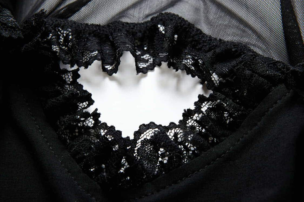 Darkinlove Women's Collared Short Goth Top