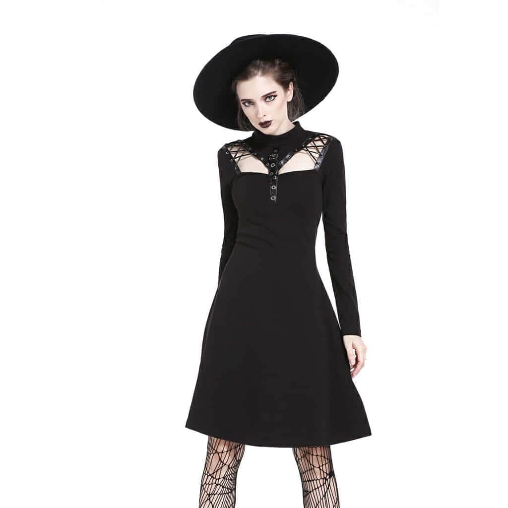 Darkinlove Women's Criss-Cross Detailed Little Black Dress