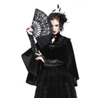 Women's Delicate Goth Style Black Lace Fan