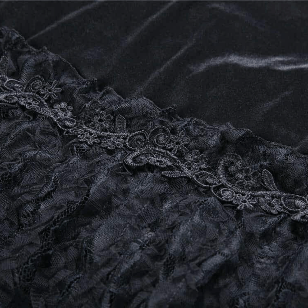 Darkinlove Women's Elaborate Lace & Velour Skirt