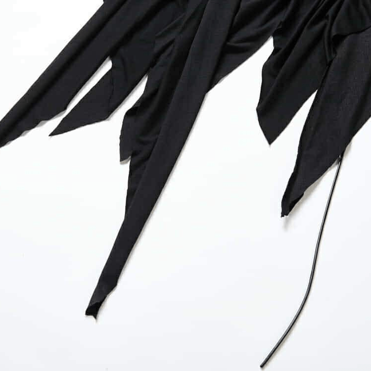 Darkinlove Women's Faux Leather Trimmed Goth Black Dress