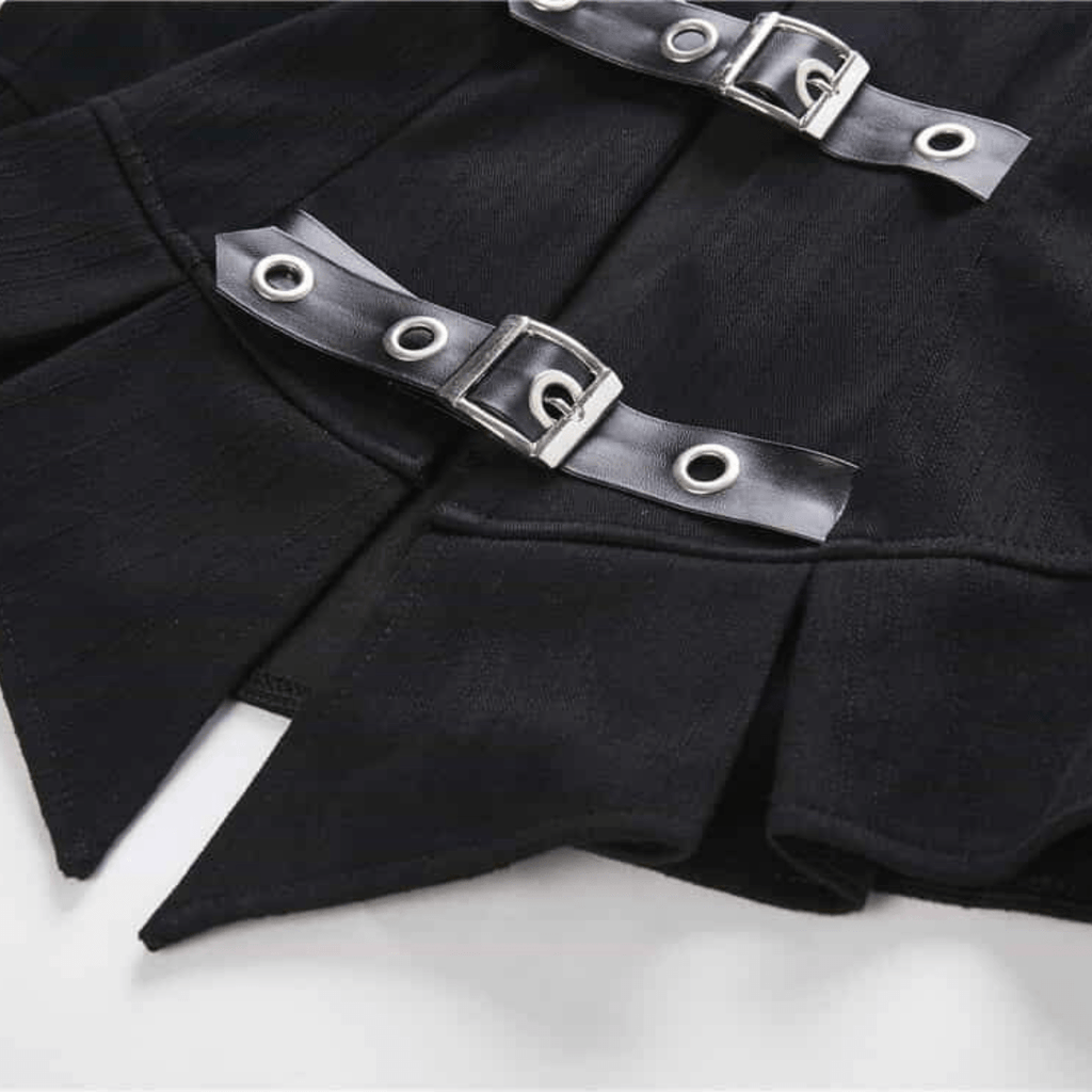 Darkinlove Women's Faux Leather Trimmed Goth Waist Coat