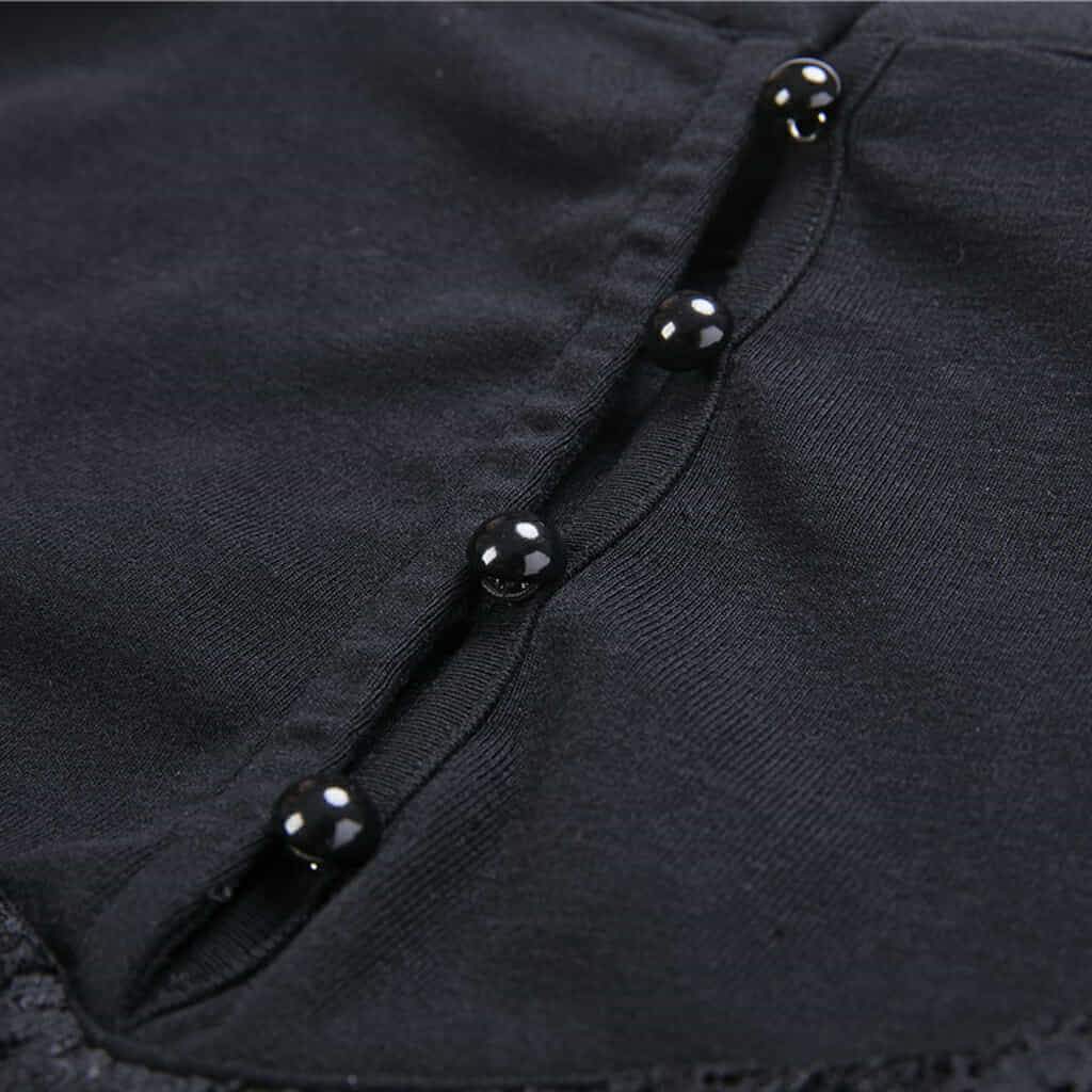Darkinlove Women's Frilled Black High Neck Top