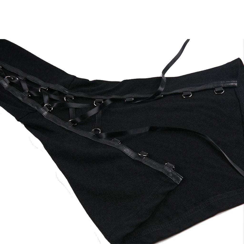 Darkinlove Women's Goth A-line Strappy Short Dress