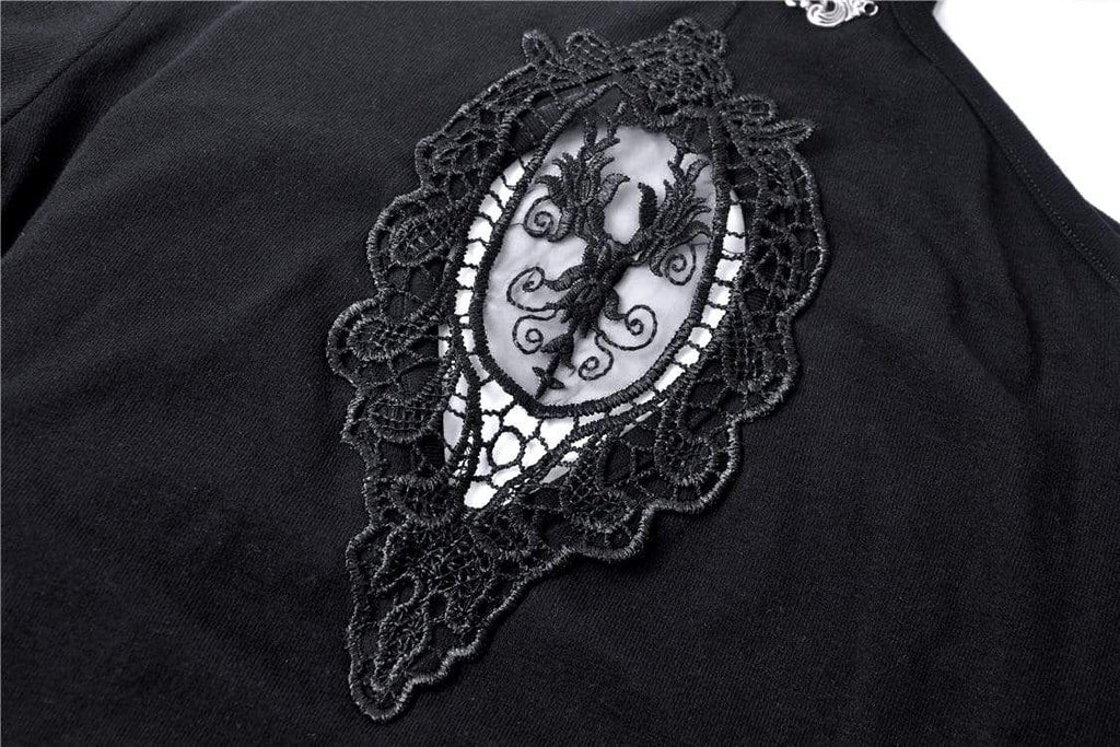 Darkinlove Women's Goth Halterneck Off-shoulder Black Tube Dress