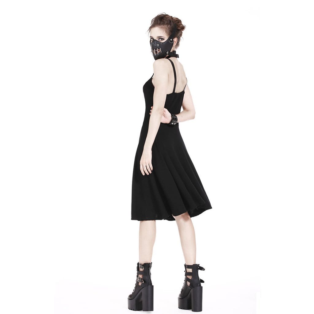 Darkinlove Women's Goth Halterneck Slip Dress