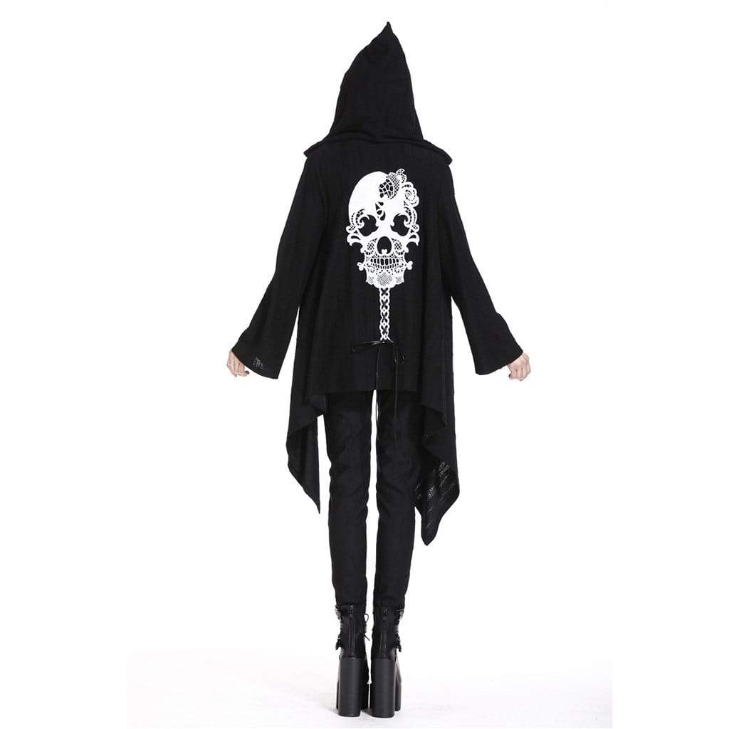 Darkinlove Women's Goth Hooded Skull Jacket