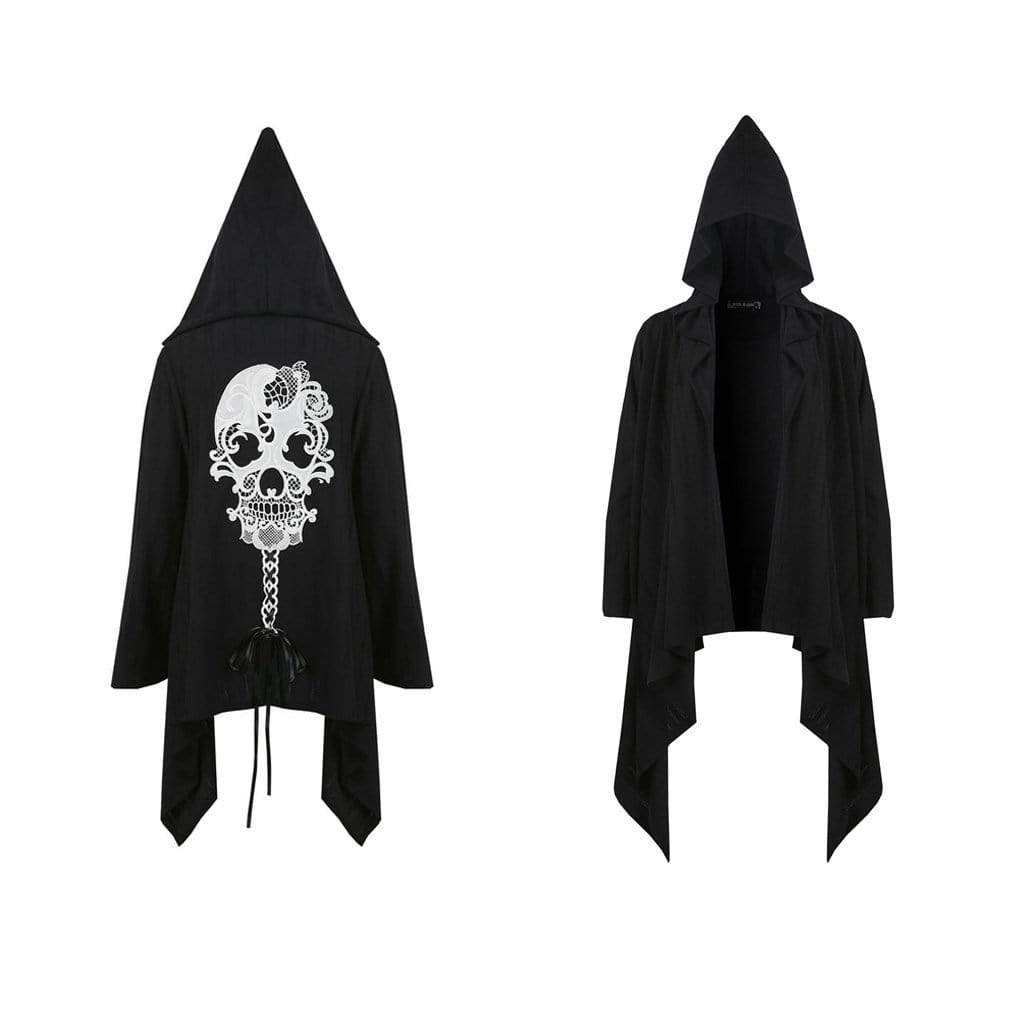 Darkinlove Women's Goth Hooded Skull Jacket