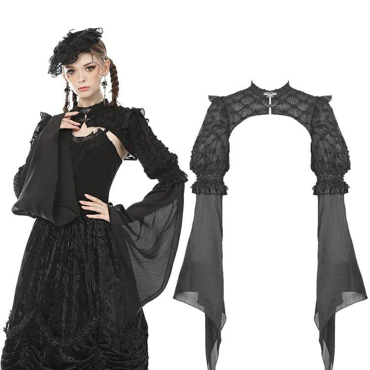 Women's Goth Splicing Puff Sleeves Capes