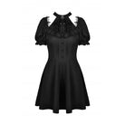 Darkinlove Women's Gothic Cutout Puff Sleeved Black Little Dress