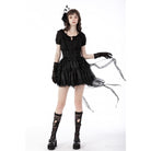 Darkinlove Women's Gothic Fishtail Multilayer Lace Tube Skirt