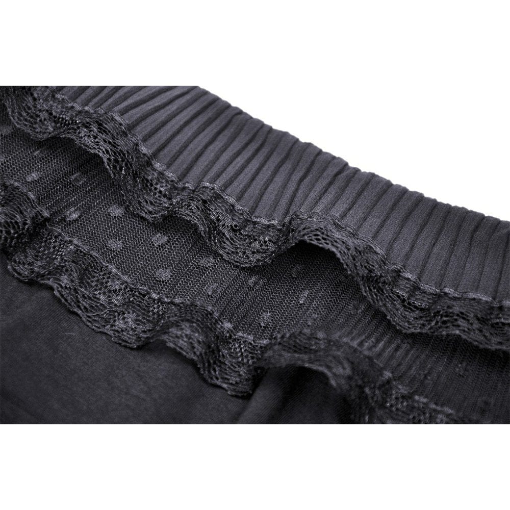 Darkinlove Women's Gothic Flared Layered Sleeved Mesh Shirt