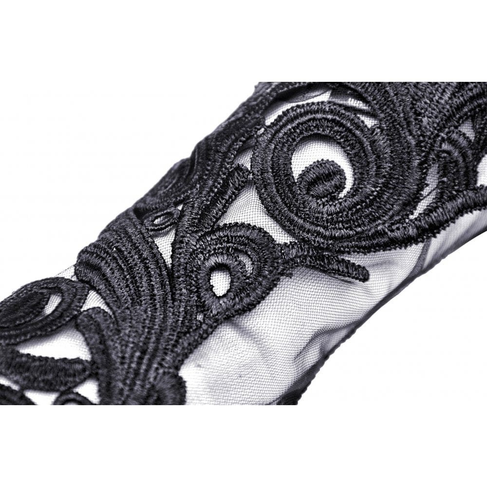 Darkinlove Women's Gothic Floral Crochet Mesh Long Gloves Sleeve Cover
