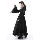 Darkinlove Women's Gothic Floral Embroidered Lace Splice Dress