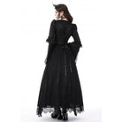 Darkinlove Women's Gothic Floral Embroidered Lace Splice Dress
