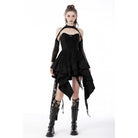 Darkinlove Women's Gothic Frilly Evening Dress