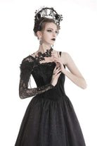 Darkinlove Women's Gothic Half Lace Sleeve With Flowers