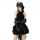 Darkinlove Women's Gothic Halterneck Lace Tank Top