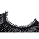 Darkinlove Women's Gothic Irregular Flare Sleeved Lace Splice Velvet Dress