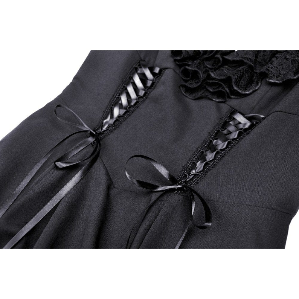 Darkinlove Women's Gothic Irregular Ruffled Slip Dress
