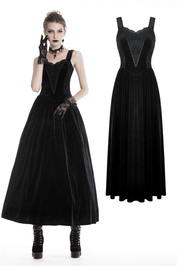 Darkinlove Women's Gothic Lace-up Maxi Strap Dresses