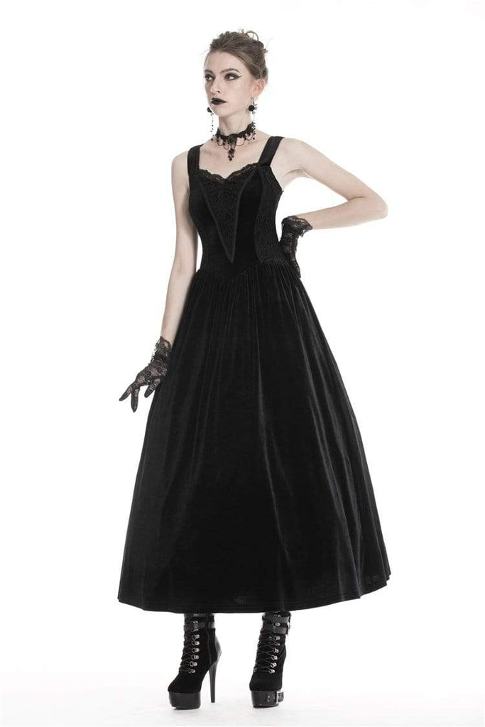Darkinlove Women's Gothic Lace-up Maxi Strap Dresses