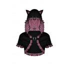Darkinlove Women's Gothic Lolita Pink Plaid Cape with Cat Ear Hood