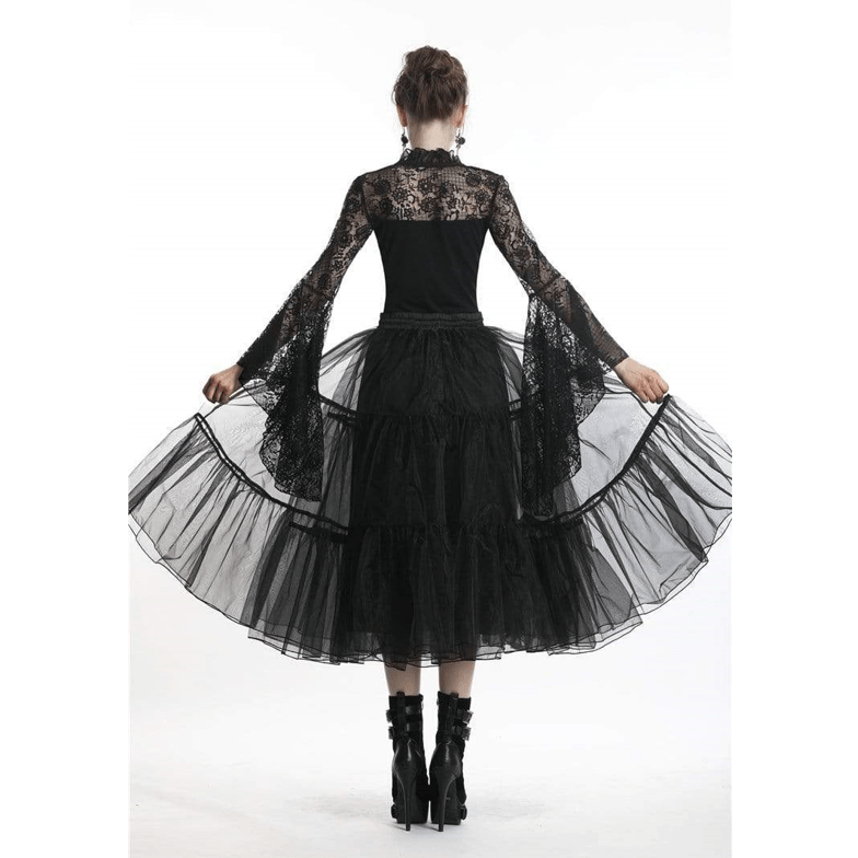 Darkinlove Women's Gothic Multi-layered Lace Skirts
