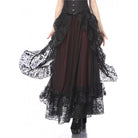 Darkinlove Women's Gothic Multilayer Lace Maxi Skirt