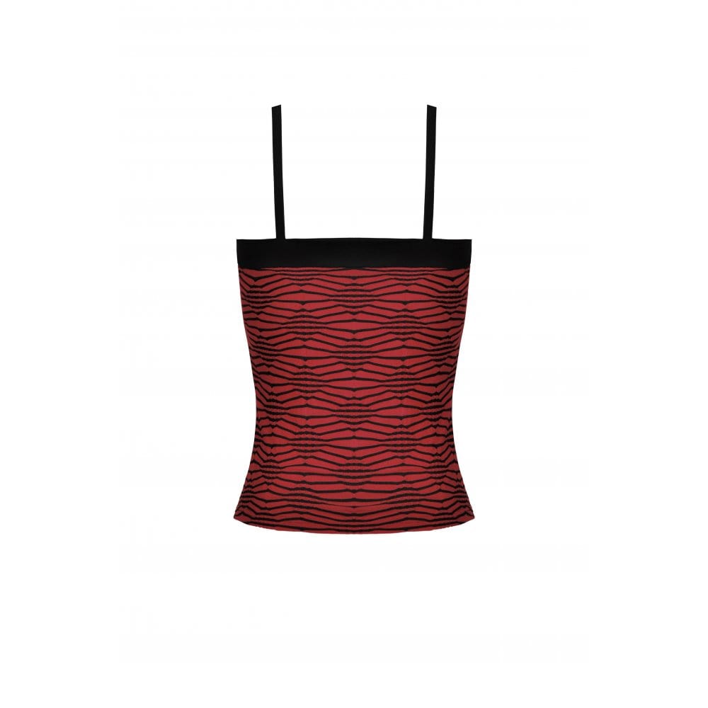 Darkinlove Women's Gothic Red Stripes Tank Top