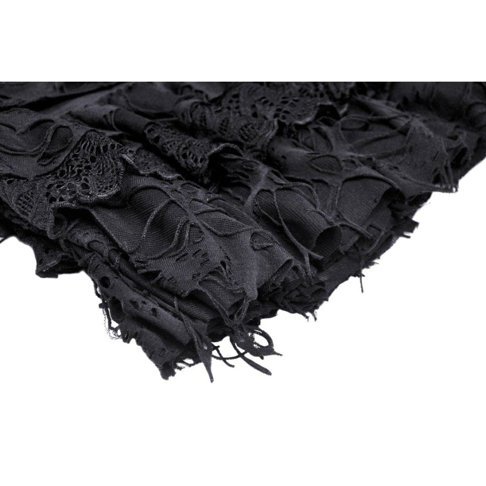 Darkinlove Women's Gothic Ripped Layered Skirt