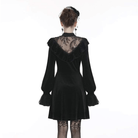 Darkinlove Women's Gothic Ruched Lace V-neck Velvet Dresses