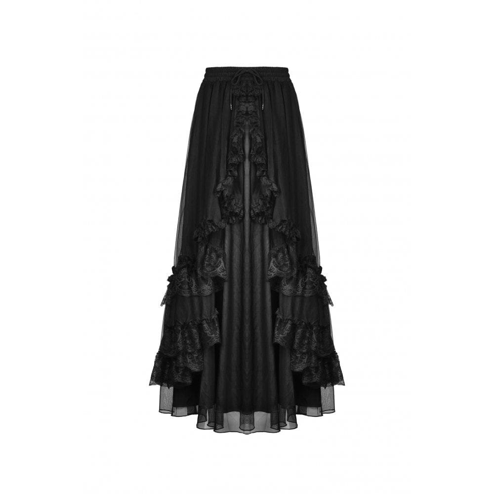 Darkinlove Women's Gothic Ruffled Layered Skirt