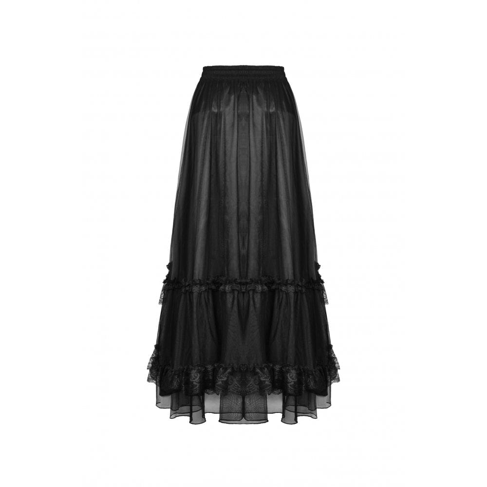 Darkinlove Women's Gothic Ruffled Layered Skirt