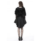 Darkinlove Damen-Umhang aus Samt mit Gothic-Totenkopf-Print und Kapuze