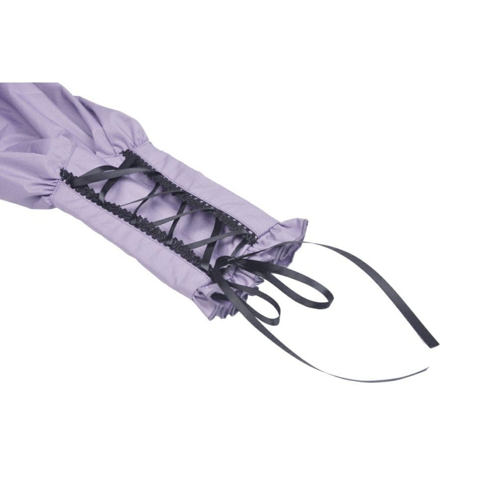 Darkinlove Damen Gothic-Hemd mit Sternkragen und Puffärmeln