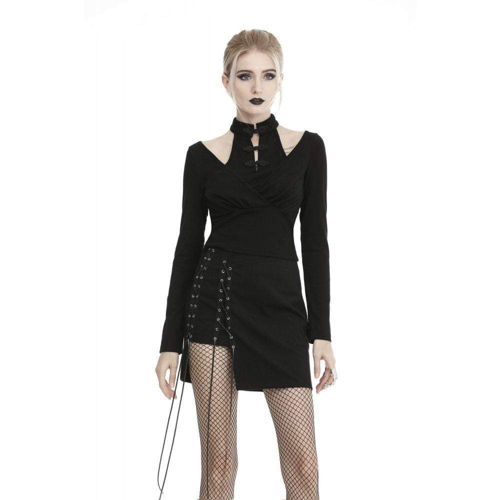 Darkinlove Women's Gothic Strappy Irregular Skirts