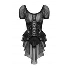 Darkinlove Women's Gothic Swallow Tail Puff Sleeved Lace Top