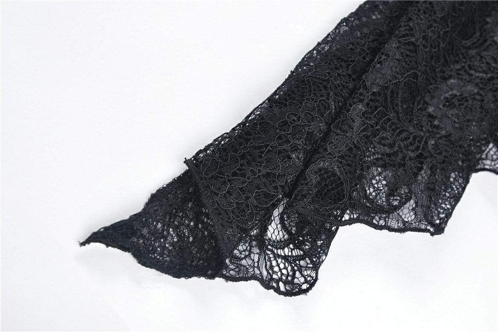 Darkinlove Women's Gothic Velvet Vlack Capes With Mesh Big Sleeves
