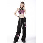 Darkinlove Women's Grunge Dangerous Bear Bell-bottoms with Belt