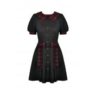 Darkinlove Women's Grunge Front Button Bowknot Shirt Dress